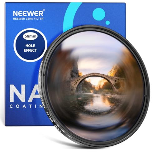 NEEWER 58mm Spirale Halo Kamera Objektiv Filter, Prisma K9 Optisches Glas Spezialeffekte Filter Fotografie Kamera Objektiv Zubehör mit Tunnelblick verzerrt kreisförmigen Halo Frame Effekt