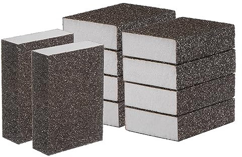 sourcing map 10pcs Coarse Sanding Sponge Blocks 80-100 Grit Foam Sanding Block for Polishing Kitchen Metal Wood Drywall, 100x70x25mm