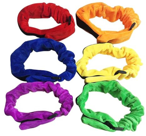 CLISPEED 6pcs Two People Three-legged Ropes Elastic Tie Ropes Race Bands Elastic Tie Rope Straps for Kids Legged Race Game