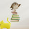 HGDESIGN® Wandtattoo Wandaufkleber Eule auf Bücher Buch Kinderzimmer Babyzimmer Arbeitszimmer Wohnzimmer Schlafzimmer Kind Baby Junge Mädchen Wandsticker Selbstklebend Wanddeko (D)