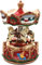 Dekohelden24 Spieluhr als Karussell mit Sound, Melodie: We Wish You, bunt mit Karussellpferden, Größe L/B/H 17 x 11 x 17 cm