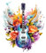 GRAZDesign Wandtattoo Gitarre E-Gitarre Wandaufkleber als Wanddeko, für Kinderzimmer, Jugendzimmer, Wohnzimmer - 47x40cm