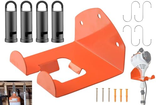 1 Pack Trimmer Rack Suit + 4 Pack Heavy Duty Garage Storage Hooks, Garage Storage | Organizer Trimmer Rack Garden Power Tool Hanger for Sti-hl Kombi Weedeater, Grass Trimmer, Garage | Hedge Trimmer