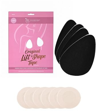 Perky Pear Original Lift & Shape Boob Tape [A-H Cups] - 2 Pairs of Boob Tape & 3 pairs Nipple Protector covers - Colour Options