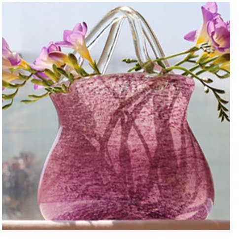 ZDHFFFUK Blumenvase für die Handtasche, mundgeblasene Glasvase, Glasvase für die Handtasche, Glasvase für die Einkaufstasche, Glasvase für die Tasche, Glasvase für Heimdekoration, Wohnzimmer, Büro, G