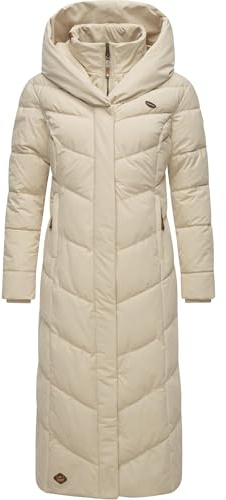 Ragwear Damen Wintermantel warmer Steppmantel extralang mit Kapuze Natalka Extralong Intl XS-6XL