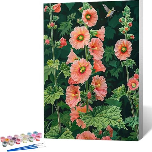 Malen Nach Zahlen Blume Malen Nach Zahlen Erwachsene, Gras Malen Nach Zahlen Kinder, Malen Nach Zahlen ab 7 Jahre Mädchen Bastelset Erwachsene, Paint by Numbers Adult Home Deko Geschenk 60x80cm 6-X