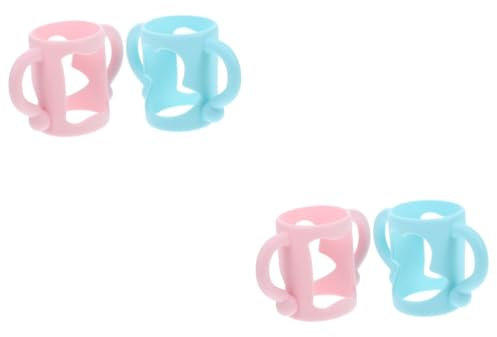 Toyvian 4stücke Silikon Babyflaschen Griff Ergonomische Handgriffe Für Kleinkinder Doppeltes Design Für Sicheres Trinken Kompatibel Mit Dr Schmalen Flaschen Praktische Handhabung