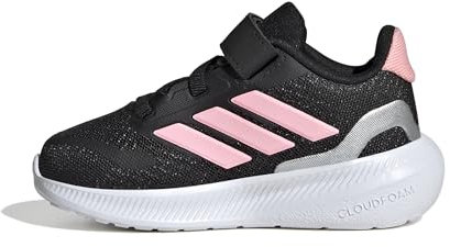 adidas RUNFALCON 5 Shoes Infants, Zapatillas para Correr Unisex bebé, Core Black/Pink Spark/Silver Met, 26 EU