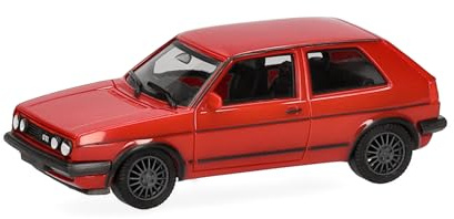 Herpa Modellauto VW Golf II GTI, Tornadorot, Miniatur im Maßstab 1:87, Sammlerstück, Made in Germany, Modell aus Kunststoff
