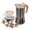 JingleChoo Induction Moka Pot, Stainless Steel, Stovetop Espresso Coffee Maker, 4 Cup/200ml/7.0oz, Easy to Use and Clean, Camping Home Use | for Mocha Cappuccinos, Lattes