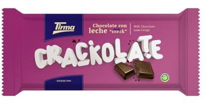 Tirma Tablette Chocolat au Lait au Riz Soufflé 135 g | Chocolat Croustillant et Crémeux | Carrés Gourmands pour Goûter, Dessert ou Encas | Spécialité Sucrée Fabriquée en Espagne