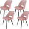 WAFTING Esszimmerstühle 4er Set, Kordsamt Stuhl Mit Dickem Cord-Schwamm Gepolsterter, Esstischstühle mit Separaten Metallbeinen, für Esszimmer, Wohnzimmer, Schlafzimmer und Empfang, Rosa