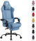 Fabric Gaming Chair with Footrest, Ergonomic Reclining Gamer Chairs, Height Adjustable Swivel Task Chairs with Headrest & Lumbar support, Breathable Cloth PC Video Computer Chair for Adults, Blue