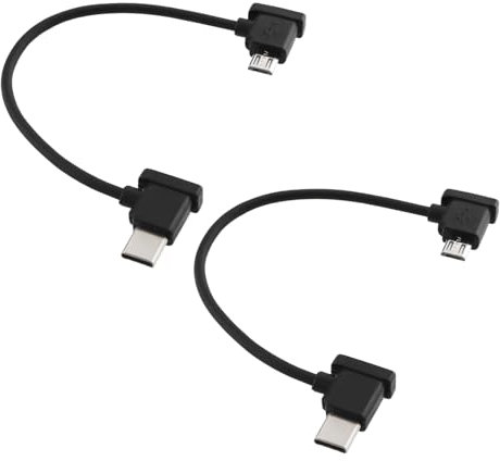 eMagTech Cable de Datos para Control Remoto de 2 Piezas 16 Cm Tipo C A Micro USB Compatible con dji Mavic Mini Pro Air Drone Cable USB para Control Remoto USB-C