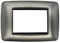 CILIA 1 Pezzo Placca 3 Moduli Acciaio Spazzolato Compatibile Living Int e Supporto 503 Vari 5 Colori Disponibili Adatto per Ristrutturazioni Domestiche e Industriali ecc (grigio)