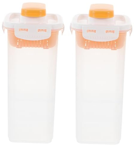 OFFSCH 2pcs Airtight Laundry Powder Storage Box Lids Softener Storage Bottle Detergent Container