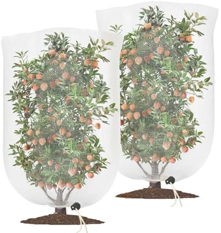 2 Pack Insect Bird Barrier Netting Mesh With Drawstring, Garden Bug Netting Plant Cover,Protection Used To Protect Plants, Fruits, Flowers (100x150cm)