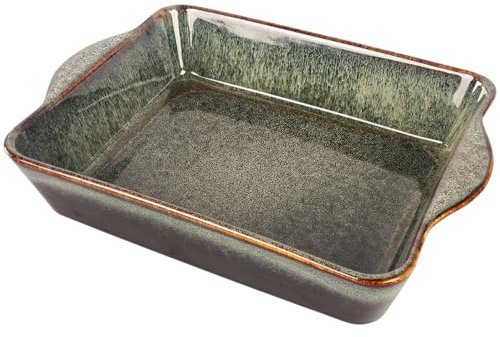 jinsongdafa Cacerola rectangular de porcelana de 2 L, con asas, para horno profundo, para lasaña, para guardar alimentos, catering, para fiestas y entusiastas de la repostería