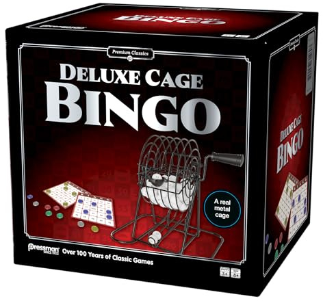 Pressman Premium Classics: Cage Bingo | Includes a Real Metal Cage | 3-17 Players, Ages 8+