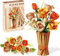 Faby's Celebrations Store Roses Bouquet Set – Build Stunning Artificial Flowers with This kit Compatible with Major Brick Brands. Great for Adults, Home Decor, or as a Unique Gift. 868 Pieces!