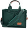 VogAphro Große Canvas-Tragetasche für Damen, Arbeitstasche mit Taschen, Laptop, Umhängetasche, Alltagstasche, Handtaschen für Reisen, New Upgrade Plus Forest Green, X-Large