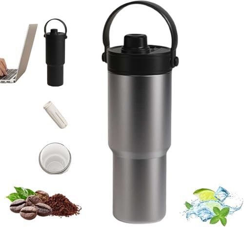 Ceramic Coated Stainless Steel Travel Coffee Mug, 30oz Insulated Tumbler, Portable Insulated Tumbler, Ceramic Lined Interior Coffee Cup Travel Mug for Hot or Iced Drink