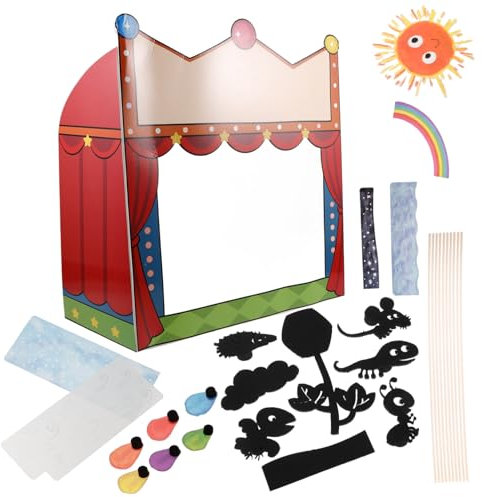 Garneck Selbstgemacht Schattenpuppenbausatz für Kinder Puppentheater Satz mit Zubehör Kreatives Schattenspiel für Familie Handgemachtes Puppenspielzeug für Bildung und Spaß
