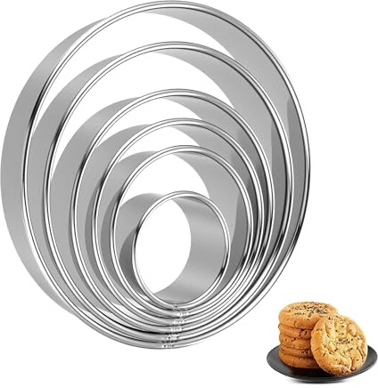 6 Pièces Emporte Piece Rond, 6 Tailles, Emporte-pièces Patisserie en Acier Inoxydable, Round Cookie Cutters, Emporte pièce Cuisine Biscuits Rond, Cercle Patisserie, pour pâtisserie, pâtisserie