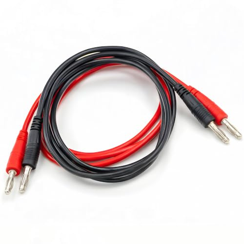 Lewttyer 4 mm Bananenstecker Testkabel Kabel Set 1M/15A Elektronische Für Multimeter 4mm Messleitungen Prüfkabel Rot Und Schwarz(2 Stück)