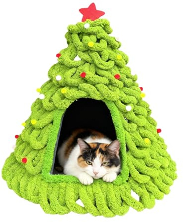 Cuccia per Gatti Rifugio Morbido Lavorato A Maglia Con Design Albero