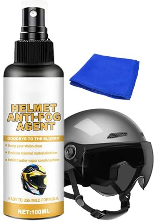 Njidher Anti-fog spray, waterproof demister, 100 ml anti-fog spray for motorcycle helmet, for visors, goggles, motorcycle, ski, snowboard, sports, men, women