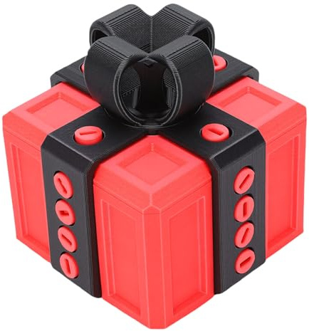 VELATEMOR Ärgerliche Geschenkbox mit Schrauben, das nervige Geschenk, Puzzle-Box, Spielzeug, 3D-Druck, lustiger Witz, Überraschung, Neuheit, Geldkartenhalter, für Schwarz und Rot