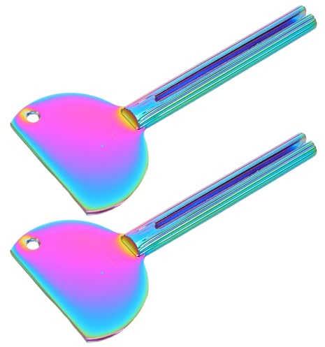 SOLUSTRE 2 Stück 2 Stück Metall Tubenquetscher für Zahnpasta und Handcreme Kompakter Tubenausdrücker mit Rollmechanismus Tragbarer Zahnpastaspender für Badezimmer und Reisen