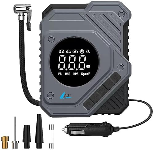 AGT Pumpe: 12-V-Kompressor-Luftpumpe mit LED-Display und LED-Licht, 150 psi (Druck-Pumpe, Autoreifen-Kompressor, Elektrische)