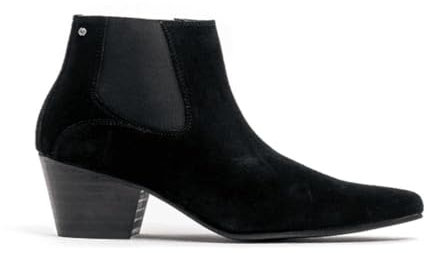 Club Cubano McCartney Mens Handcrafted Real Leather High Cuban Heel Short Ankle Boots