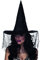 NET TOYS Hexenhut mit Schleier Halloween Gothic Hut schwarz Spitzhut Hexe Damenhut Schwarze Witwe