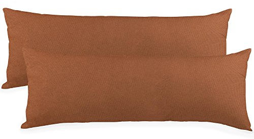 CelinaTex BeBasic Kissenbezug Doppelpack XXL 40 x 200 cm kastanien braun Mikrofaser Seitenschläferkissen Bezug Jersey