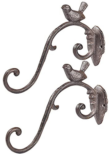 Sungmor Wandhaken aus Gusseisen, für Blumentöpfe, Laternen, Vogelhäuser, Windspiele, 25,5 cm, 2 Stück