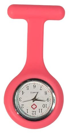 PCL Media ltd Nurses Fob Watch Brooch for Women for The Health Care Industry Nurses Watch Silicon (Pink) Health Care Nurse Doctor Medical Brooch Fob Watch