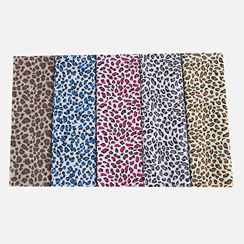 Goodtimera 5 Stück Baumwollstoff Stoffpaket Mit Baumwoll-Leopardenmuster Zum Basteln, Bastelsets Für Nähmaterialien Nähen Stoff Patchwork Kunsthandwerk