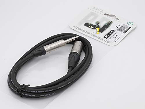 X-LEAD PC20PN020BK serie PLATINUM, Cavo bilanciato professionale di alta qualità, XLR maschio/Jack Stereo - connettori NEUTRIK - (2 m, nero) - MADE IN ITALY by INCO Italy