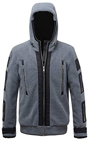 jiazery QZ Men's Cosplay Jacket, Ghost Battle Suit Warm Fleece Coat TF 141 Team Uniform with 2 Armbands and 1 Face Scarf (3XL)