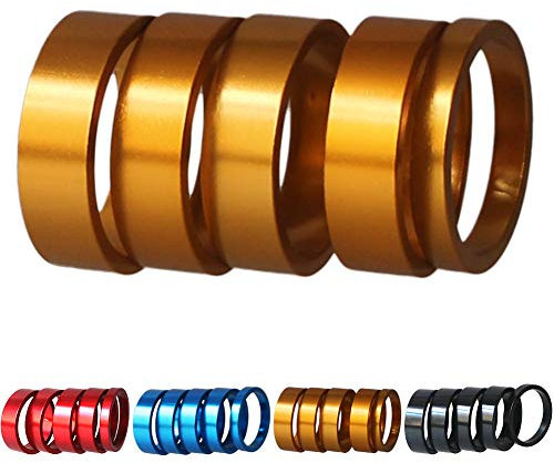 GANOPPER MTB Gabel Abstandshalter Fahrrad Vorbau Headset Spacer 1 1/8 Zoll Mountainbike Lenkererhöhung Distanzringe (Gold)
