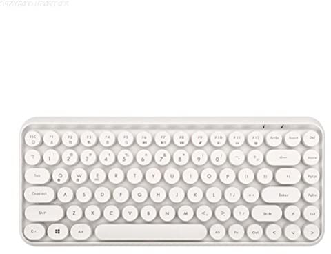 Rvtkak 308i Clavier Bluetooth sans fil 84 touches Bouton rond Clavier de jeu pour ordinateurs de bureau et tablettes Compatible avec Windows/Mac/Android/iOS