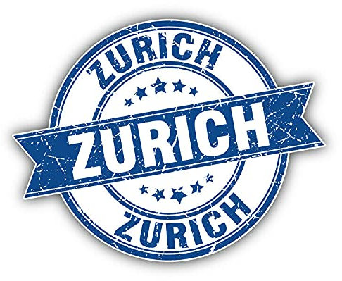 20cm! Hochwertiger Kühlschrank-Auto-Aufkleber Sticker Cartoon Comic Zürich Reise UV&Waschanlagenfest Decal