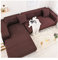 Daesar Sofa Überzug Ecksofa 1 Sitzer 90-140, Überwürfe Sofabezug Wasserdicht Dunkelbraun Couchbezug Stretch Eckcouch Polyester