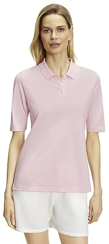 FALKE Damen Basic Pique Polo W Pl Baumwolle weich hautfreundlich bequem sehr leicht1, Rosa Powderrose 8900, L