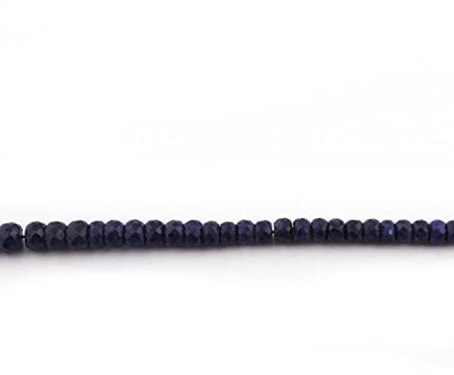 LKBEADS 1 Strand Blue Sapphire Faceted Rondelles - Blue Saphire Roundle Bead 6mm-10mm 13 Inches