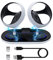 Mcbazel PS VR2 Ladestation mit LED-Anzeige Dual Controller-Ladegerät Typ-C magnetische Ladestation mit USB-Datenübertragungsport für PS VR2-Controller - Schwarz